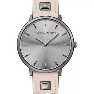 Rebecca Minkoff Major Blush Leather Strap Watch